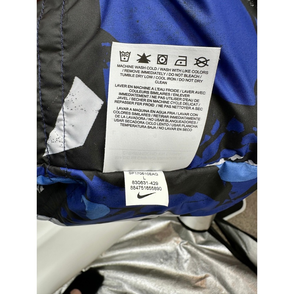 Vintage Nike Air Men's Blue Longline Bomber Jacket - Picture 8 of 12